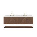 James Martin Marcello 72" Floating Double Bathroom Vanity, Chestnut