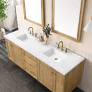 James Martin Laurent 72" Dual Mount Double Bathroom Vanity, Light Natural Oak