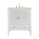 James Martin Myrrin 30" Single Bathroom Vanity, Bright White