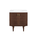 James Martin Amberly 30" Dual Mount Single Bathroom Vanity, Mid-Century Walnut