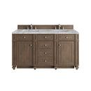 James Martin Bristol 60" Double Bathroom Vanity, Whitewashed Walnut