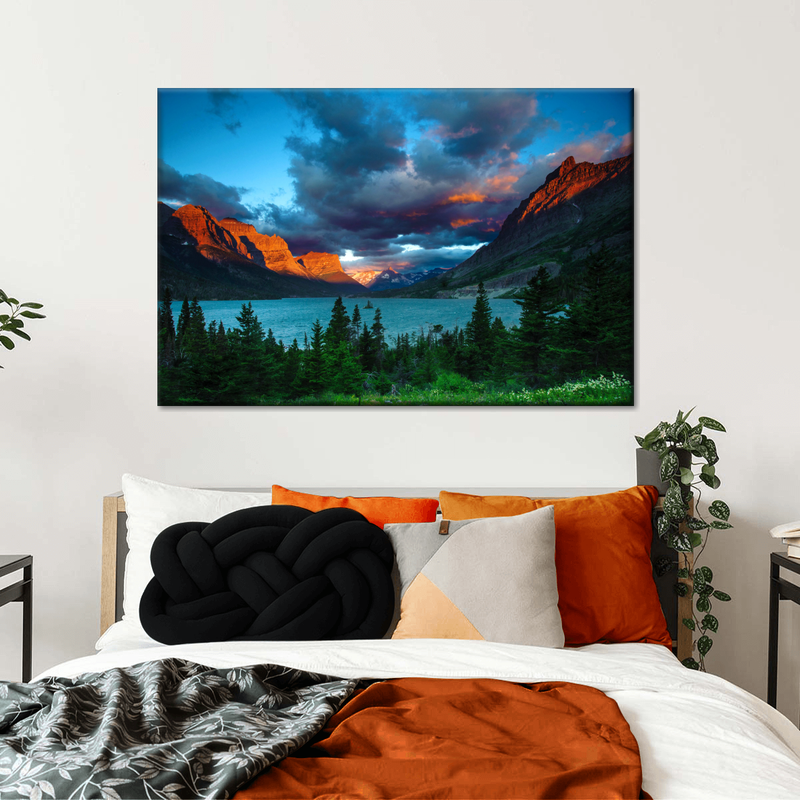 St. Mary Lake Dramatic Sunrise Wall Art