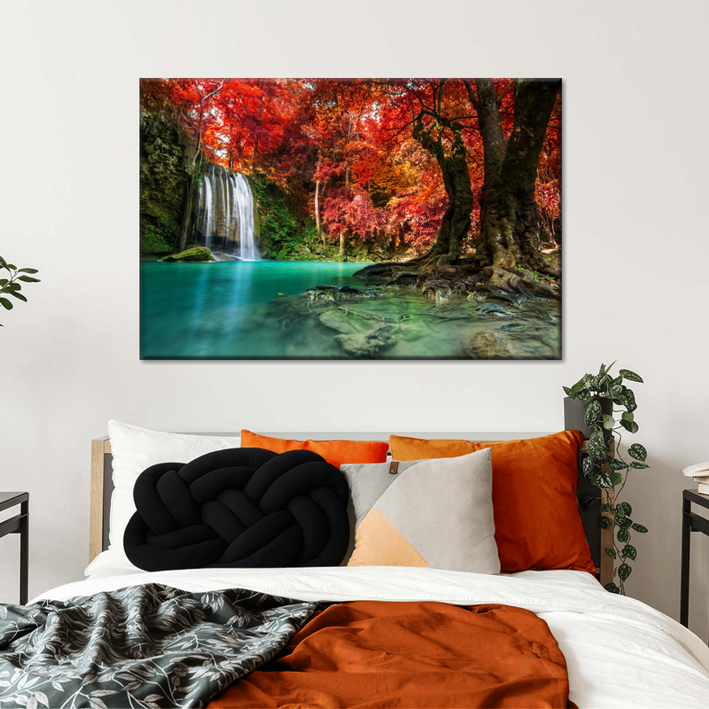 Red Waterfall Wall Art