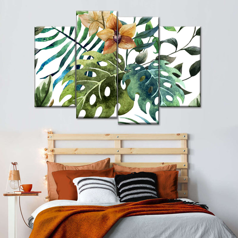 Wild Monstera Leaves Wall Art