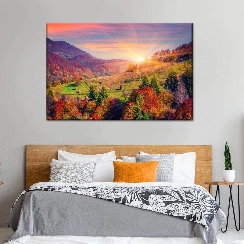 Mountain Autumn Sunrise Wall Art