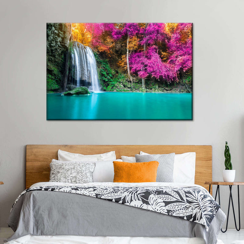 Erawan Waterfall Autumn Scene Wall Art