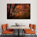 Orange Autumn Lake Wall Art