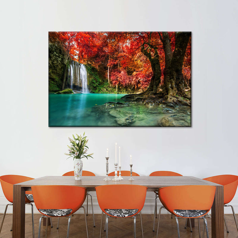 Red Waterfall Wall Art