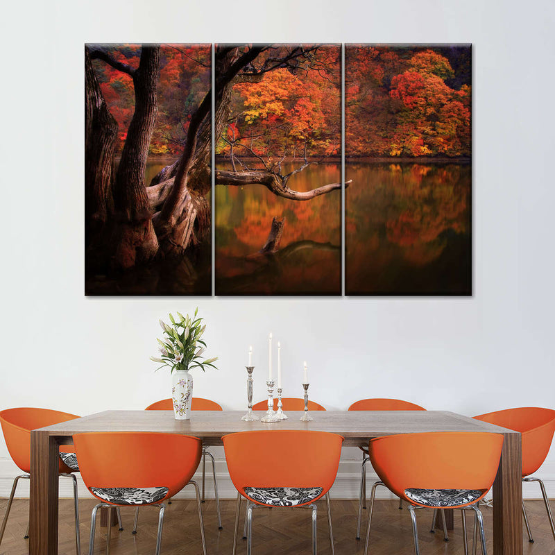 Orange Autumn Lake Wall Art