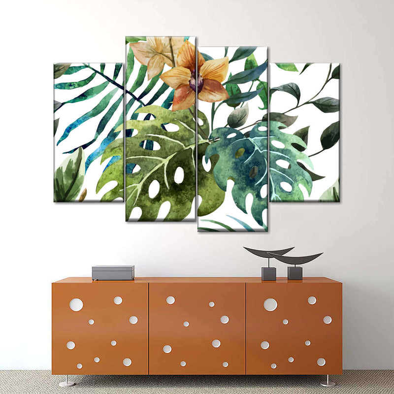 Wild Monstera Leaves Wall Art