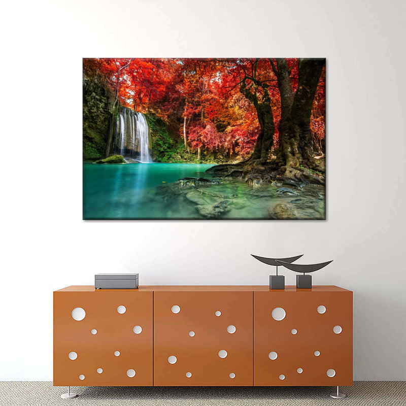 Red Waterfall Wall Art