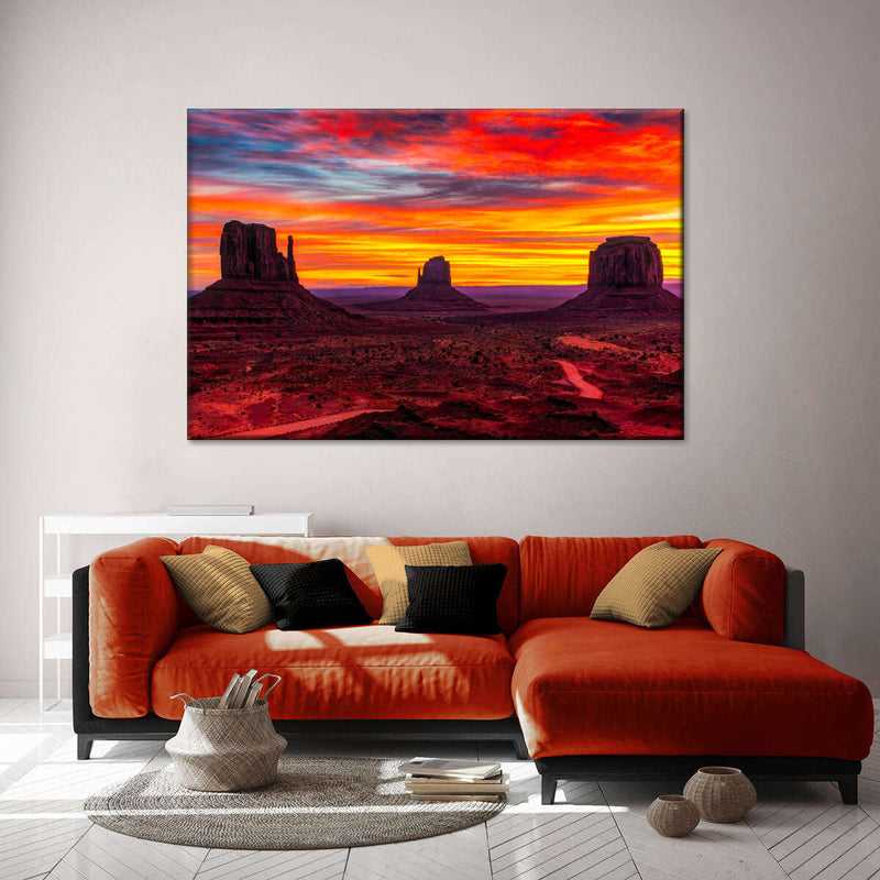 Monument Valley At Sunset Wall Art