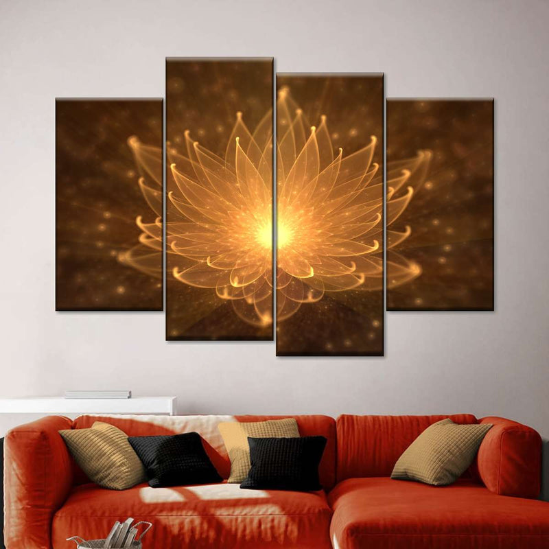 Glowing Lotus Wall Art