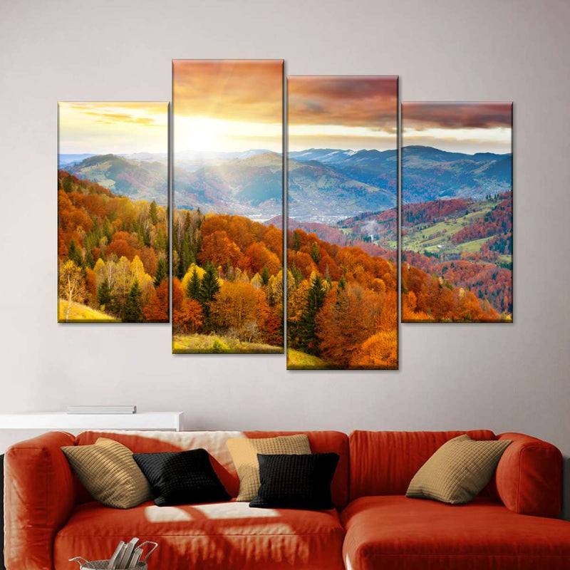 Mountain With Trees Wall Art