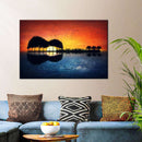 Guitar Sunset Wall Art