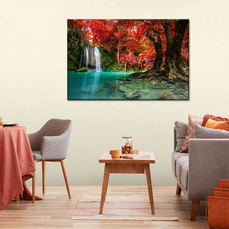 Red Waterfall Wall Art