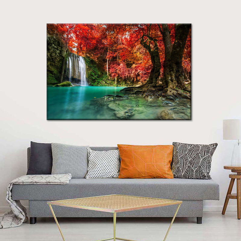 Red Waterfall Wall Art