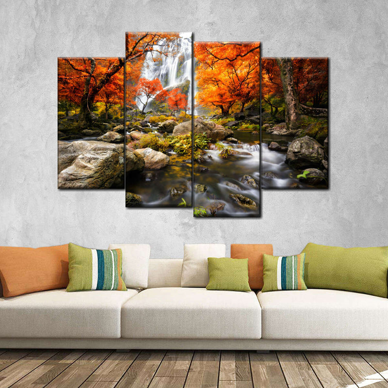 Stunning Autumn Waterfall Wall Art