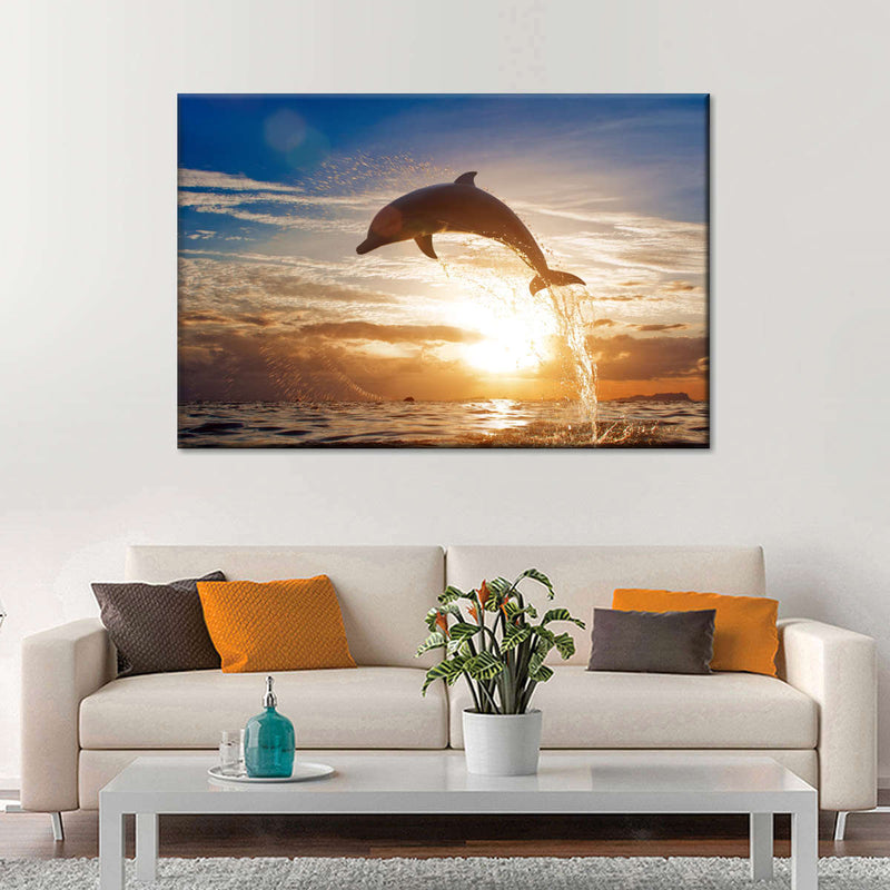 Jumping Dolphin Wall Art