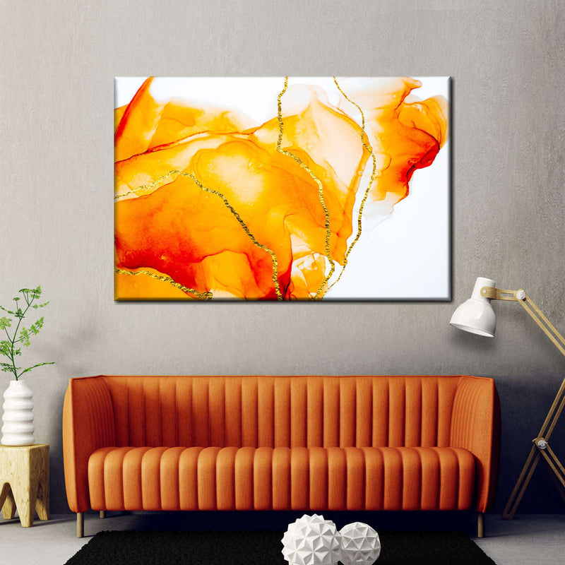 Abstract Orange Spill Wall Art