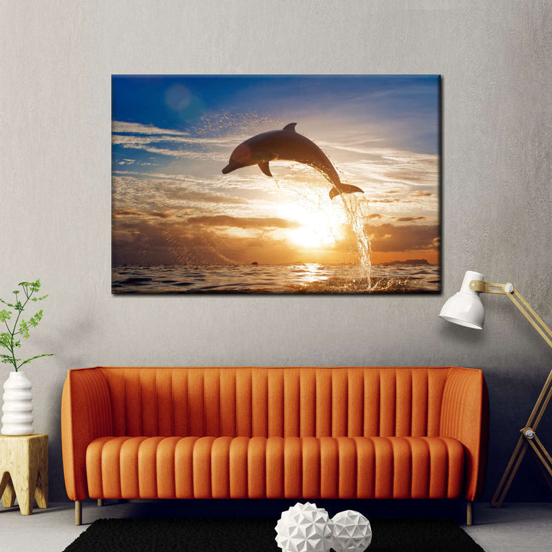 Jumping Dolphin Wall Art