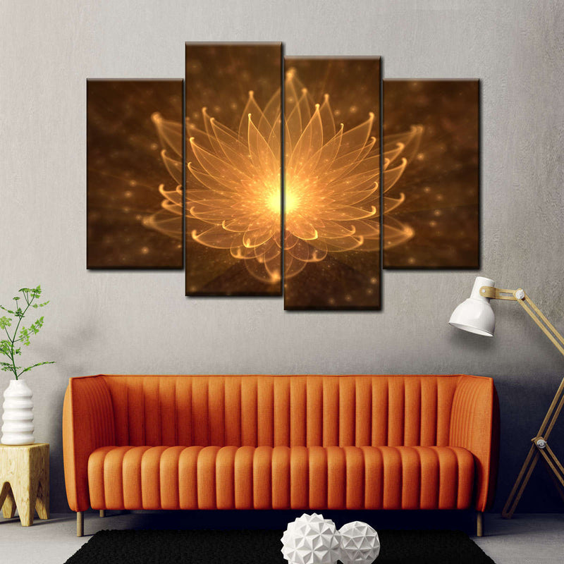 Glowing Lotus Wall Art