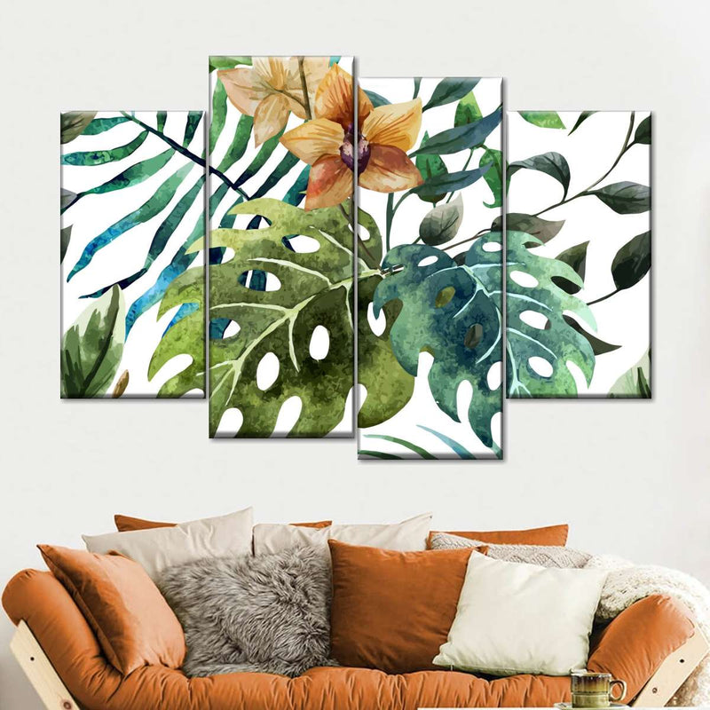 Wild Monstera Leaves Wall Art