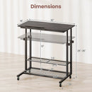 Mobile Stand up Desk Height Adjustable Standing Table with Tilting Tabletop by LJGDeals