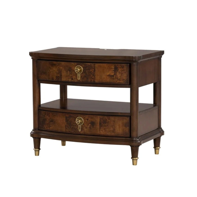 Traditional Style Nightstand with Power Outlet - Dark Cherry, photo 2 of 8