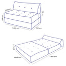 Mocca Ribbed Velvet Foldable Sofa Bed – Grey