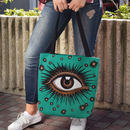 "All Seeing Eye" (Teal) Heavy-Duty Canvas Tote Bag