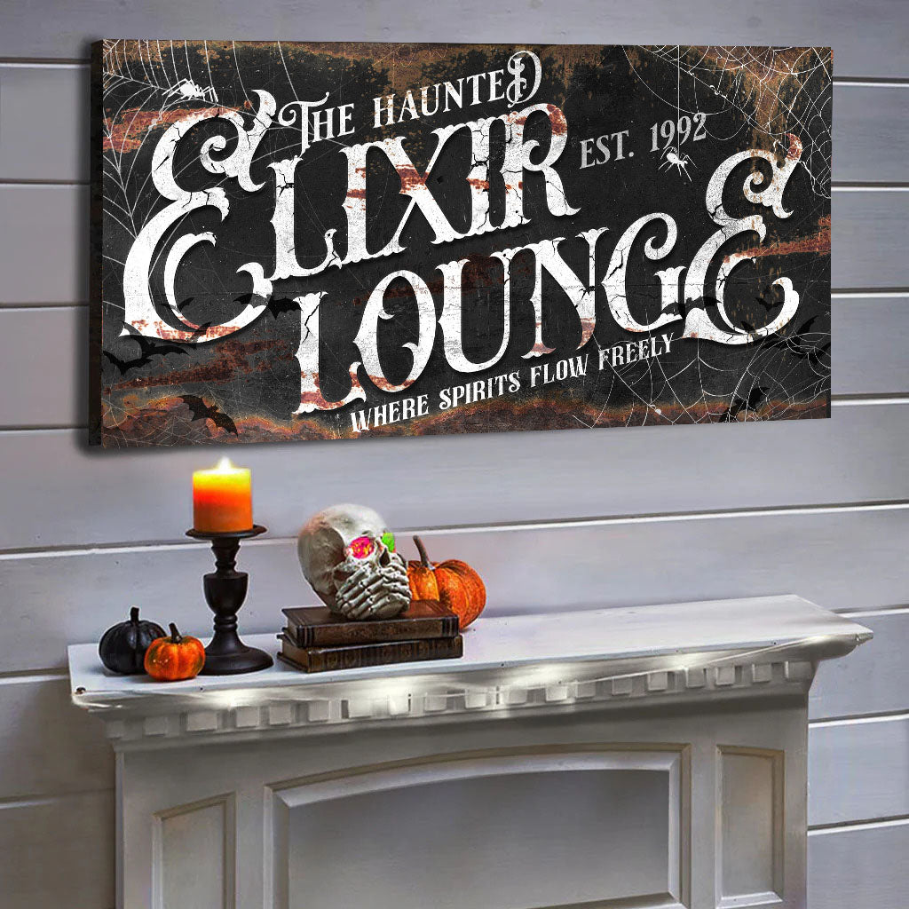 The Haunted Elixir Lounge Halloween Sign III, photo 3 of 8