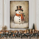 Vintage Snowman Christmas Wall Art IV