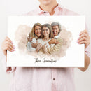 Mother's Day Watercolor Family Portrait Sign by Tailored Canvases