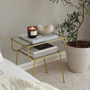 Gold Geyik Metal Nightstand