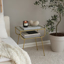 Gold Geyik Metal Nightstand