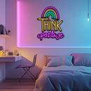 Think Positive Metal Neon Wall Art- LN0104