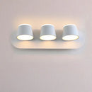 GobekUsa Modern 1/2/3-Light Bedroom Wall Sconce with Cone Metal Shade - White/Black Vanity Lighting Fixture in White Light