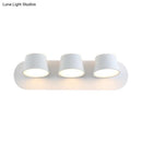 GobekUsa Modern 1/2/3-Light Bedroom Wall Sconce with Cone Metal Shade - White/Black Vanity Lighting Fixture in White Light