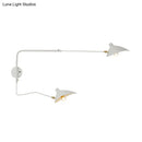 GobekUsa Modern 1/2-Light Wall Sconce with Curved Arm & Metallic Shade - Black/White Wall Mounted Lamp for Living Room