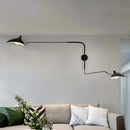 GobekUsa Modern 1/2-Light Wall Sconce with Curved Arm & Metallic Shade - Black/White Wall Mounted Lamp for Living Room