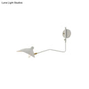 GobekUsa Modern 1/2-Light Wall Sconce with Curved Arm & Metallic Shade - Black/White Wall Mounted Lamp for Living Room
