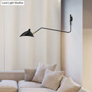 GobekUsa Modern 1/2-Light Wall Sconce with Curved Arm & Metallic Shade - Black/White Wall Mounted Lamp for Living Room
