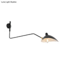 GobekUsa Modern 1/2-Light Wall Sconce with Curved Arm & Metallic Shade - Black/White Wall Mounted Lamp for Living Room