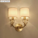 GobekUsa Modern 1/2 Lights Wall Sconce with Fabric Shade - Black/Gold Cylinder Wall Mount Fixture featuring Metal Antler