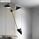 GobekUsa Modern 1/3-Light Duckbill Wall Sconce with Black Metallic Shade – Adjustable Living Room Lamp