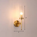 GobekUsa Modern 1-Head Fluted Glass Wall Lamp with Gold Finish - Perfect for Living Room