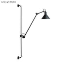GobekUsa Modern 1-Head Sconce Lighting with Metal Shade - Red/Yellow Conical Wall Mount Lamp for Bedside