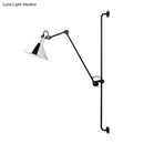 GobekUsa Modern 1-Head Sconce Lighting with Metal Shade - Red/Yellow Conical Wall Mount Lamp for Bedside