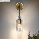GobekUsa Modern 1-Light Gold Crystal Wall Sconce with Pendant Cord - Hand-Cut Lamp Fixture